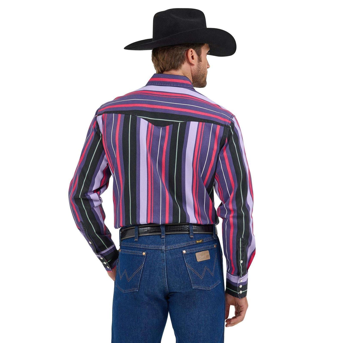 Wrangler® Vintage Inspired Long Sleeve Shirt - Classic Fit - Purple Multi Stripe 112368192 Shirt Wrangler