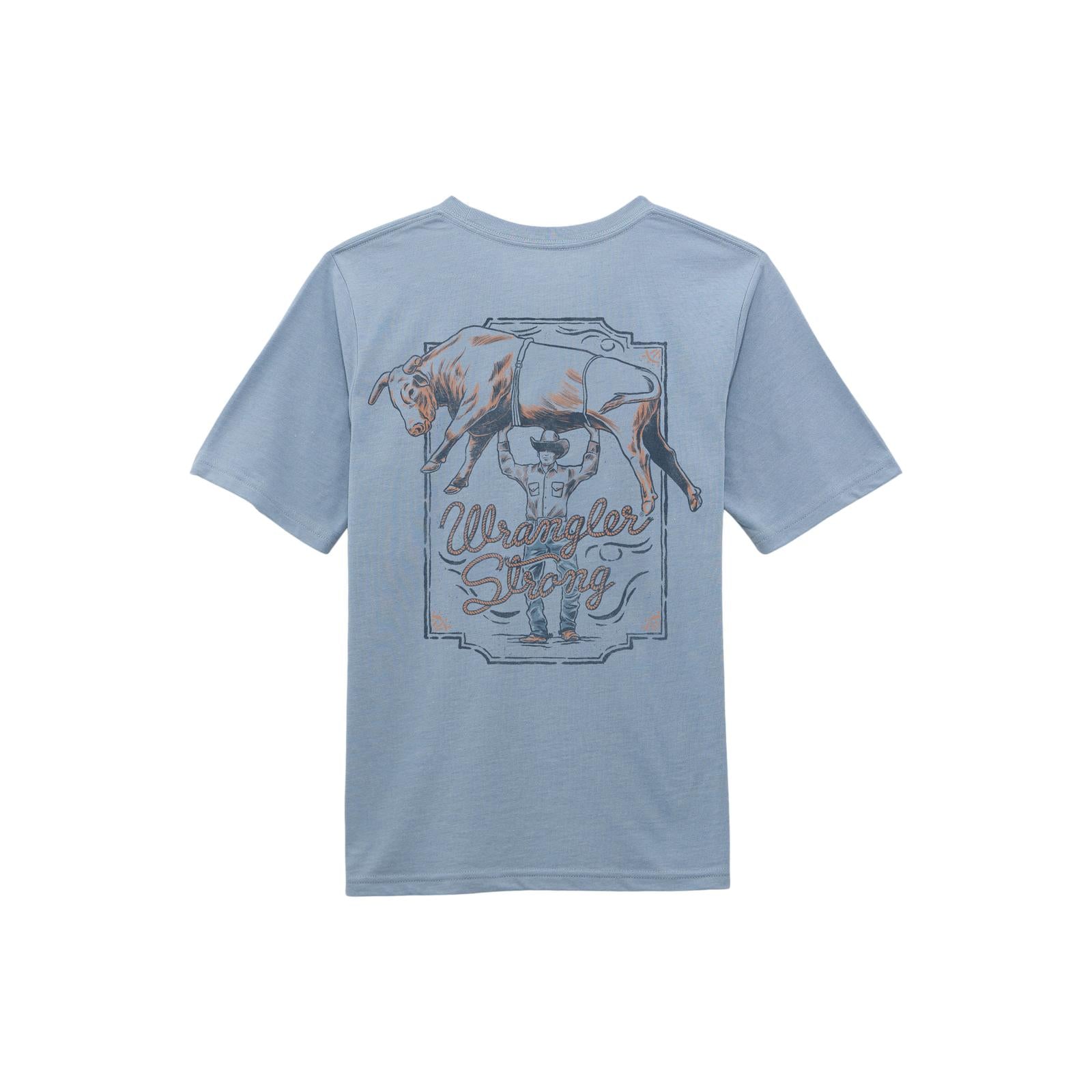 Wrangler® Boys Short Sleeve T-Shirt - Ashley Blue Heather 112368714 Shirt Wrangler