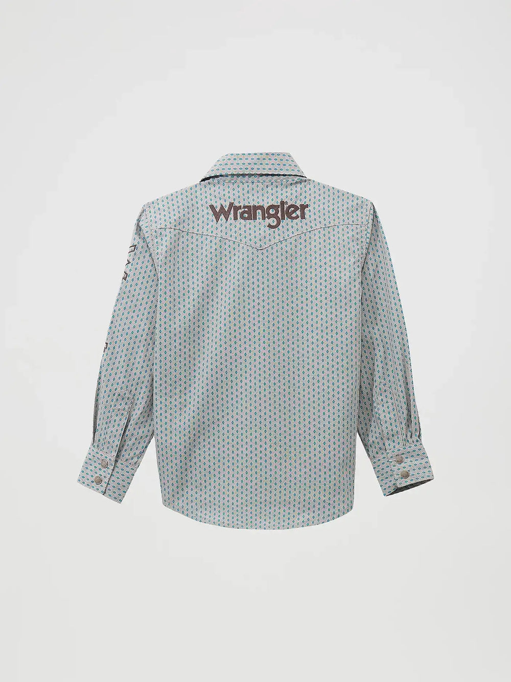 Boys Logo Long Sleeve Shirt - Grey/Blue 112369433 Shirt Wrangler
