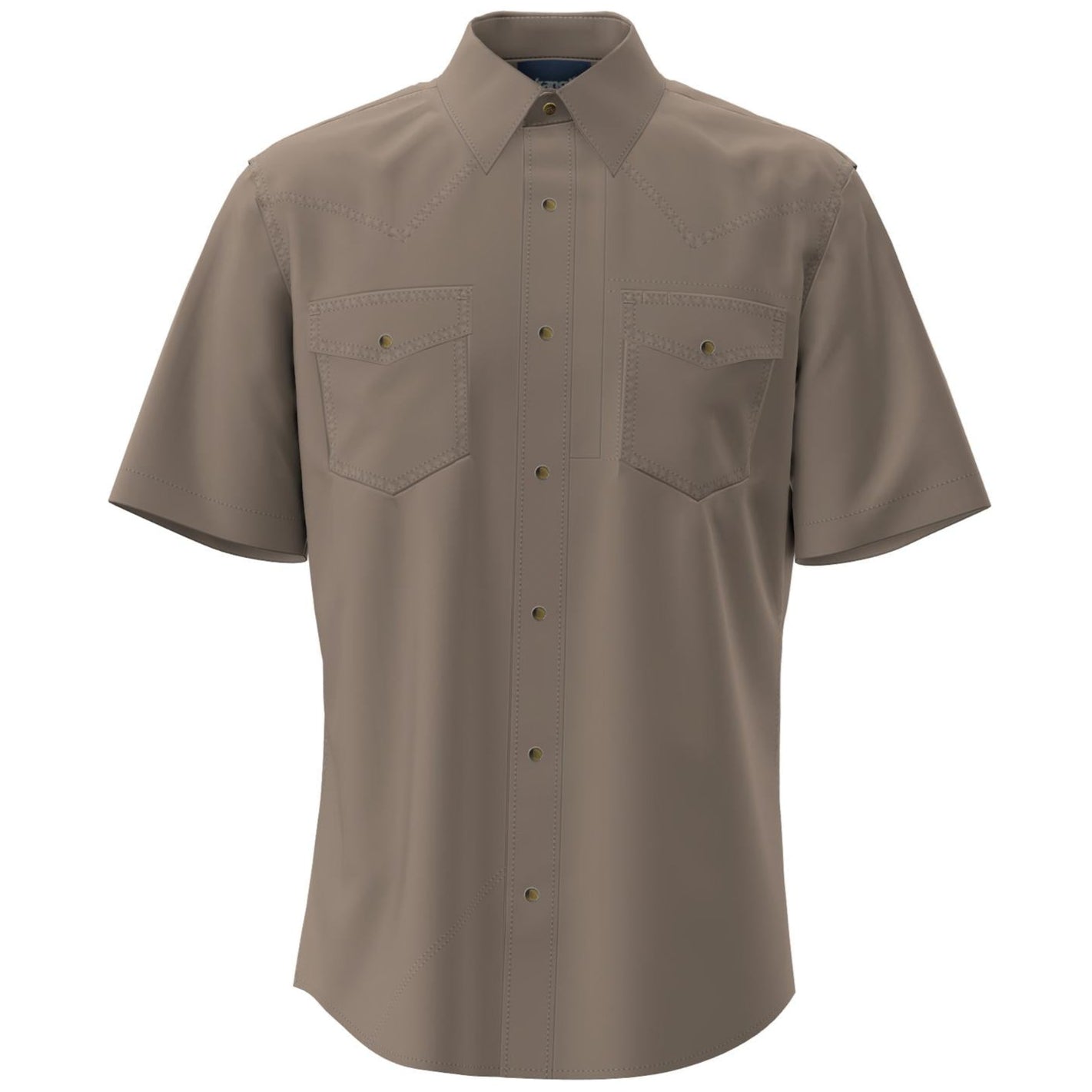 Wrangler® Performance Short Sleeve Shirt - Snaps - Tan 112369444 Shirts & Tops Wrangler