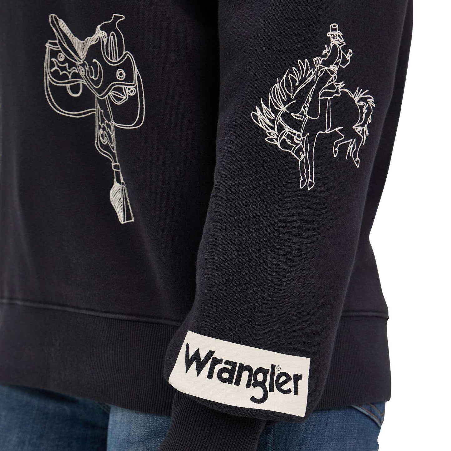 Wrangler Retro® Punchy Crew Sweatshirt - Black 112371617 Sweatshirt Wrangler