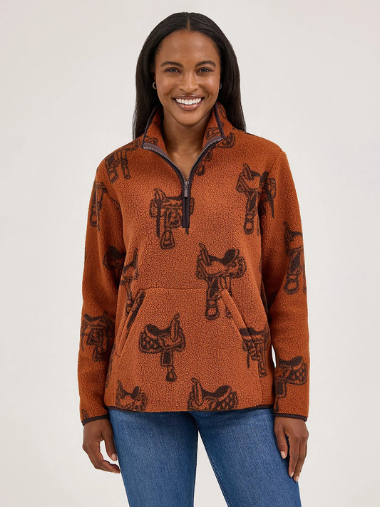 Women's Wrangler Retro® Quarter-Zip Sherpa Pullover 112371632 Pullover Wrangler