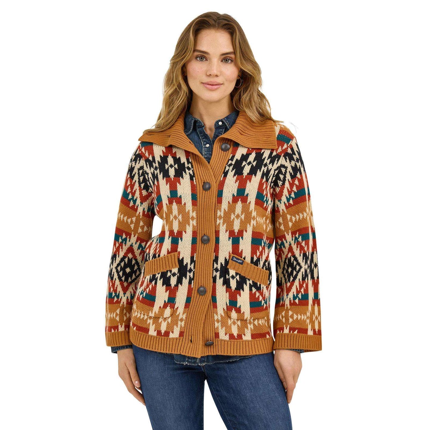 Wrangler Retro® Americana Sweater Cardigan - Mustard 112371635 Cardigan Wrangler