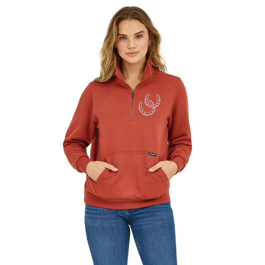 Wrangler Retro® Americana Sweatshirt Zip - Rust 112371636 Pullover Wrangler