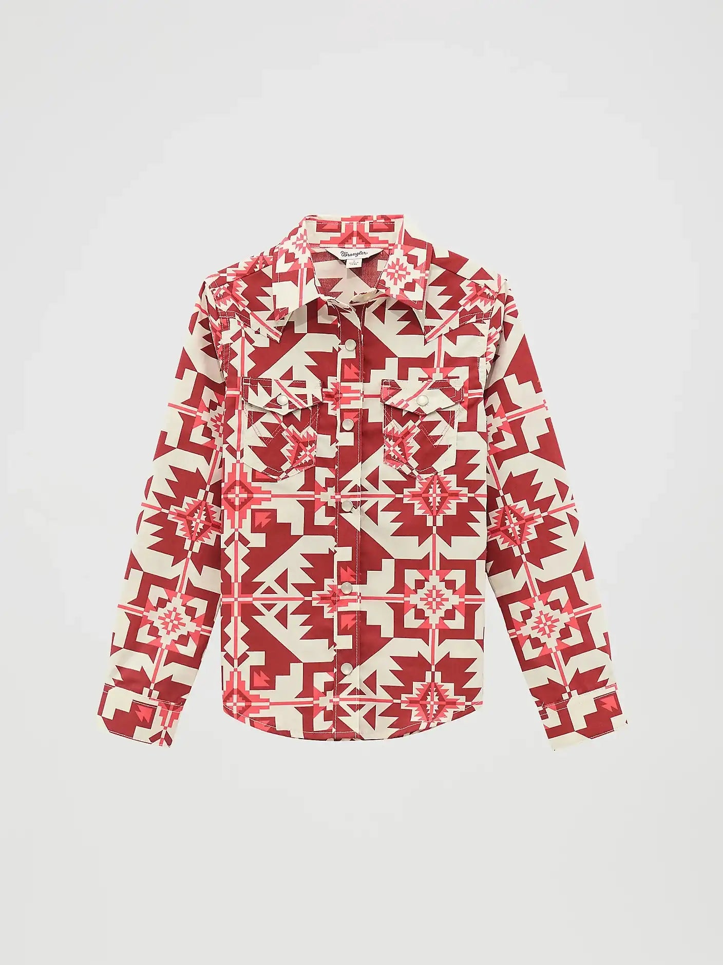 Girl's Long Sleeve Geo Print Western Snap Shirt 112371870 Girls Top wrangler