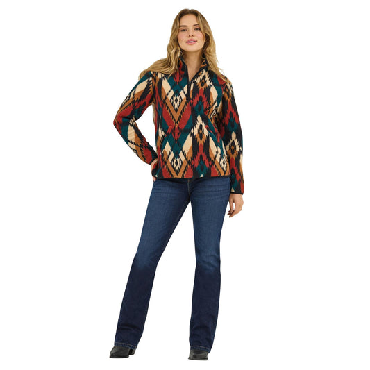 Wrangler Retro® Americana Sherpa Zip Pullover - Teal 112371898 Pullover Wrangler