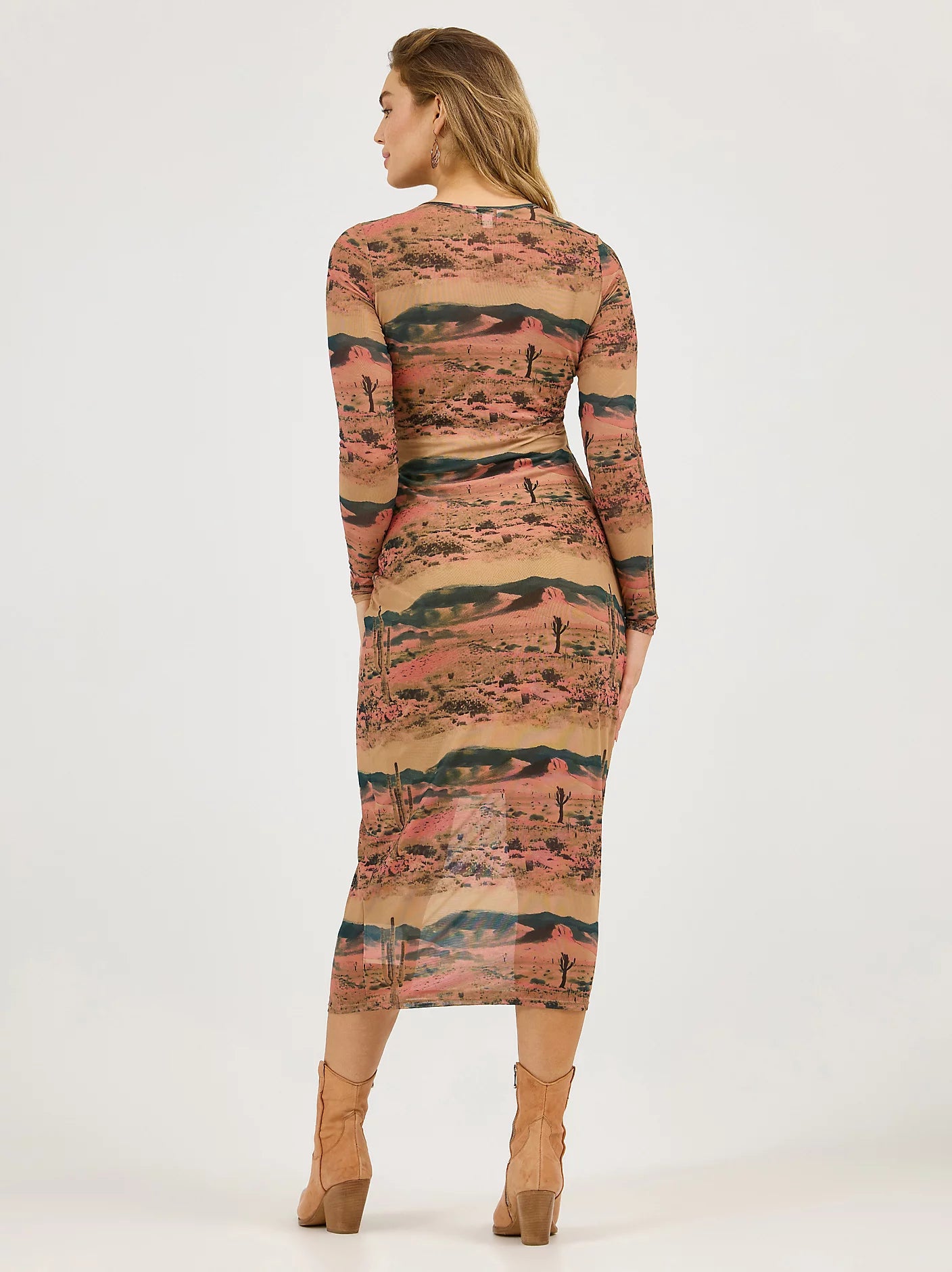Women's Desert Print Mesh Maxi Dress 112371959 Dress Wrangler