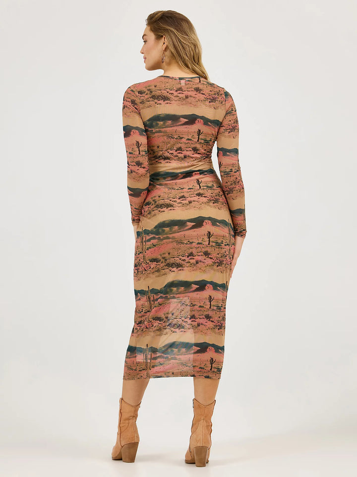 Women's Desert Print Mesh Maxi Dress 112371959 Dress Women's Wrangler Wrangler