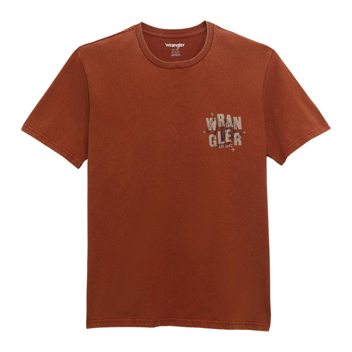 Wrangler® Graphic Short Sleeve T-Shirt - Regular Fit - Brandy Brown 112372849 T Shirt Wrangler Wrangler