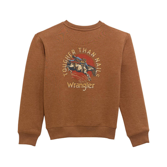 Wrangler® Boys Crew Fleece Pullover - Mocha Bisque 112372978 Hoodie Wrangler