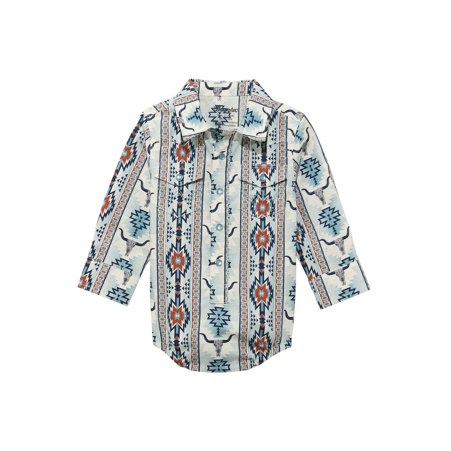 Wrangler® Baby Boy Long Sleeve Bodysuit - Brown Multi 112374326 Baby & Toddler Wrangler