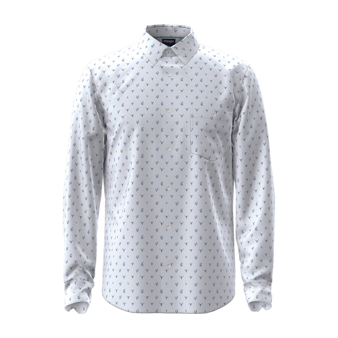 Wrangler® X Cody Johnson Long Sleeve Shirt - Classic Fit - Buttons - Blue Multi 112374486 Shirt Wrangler