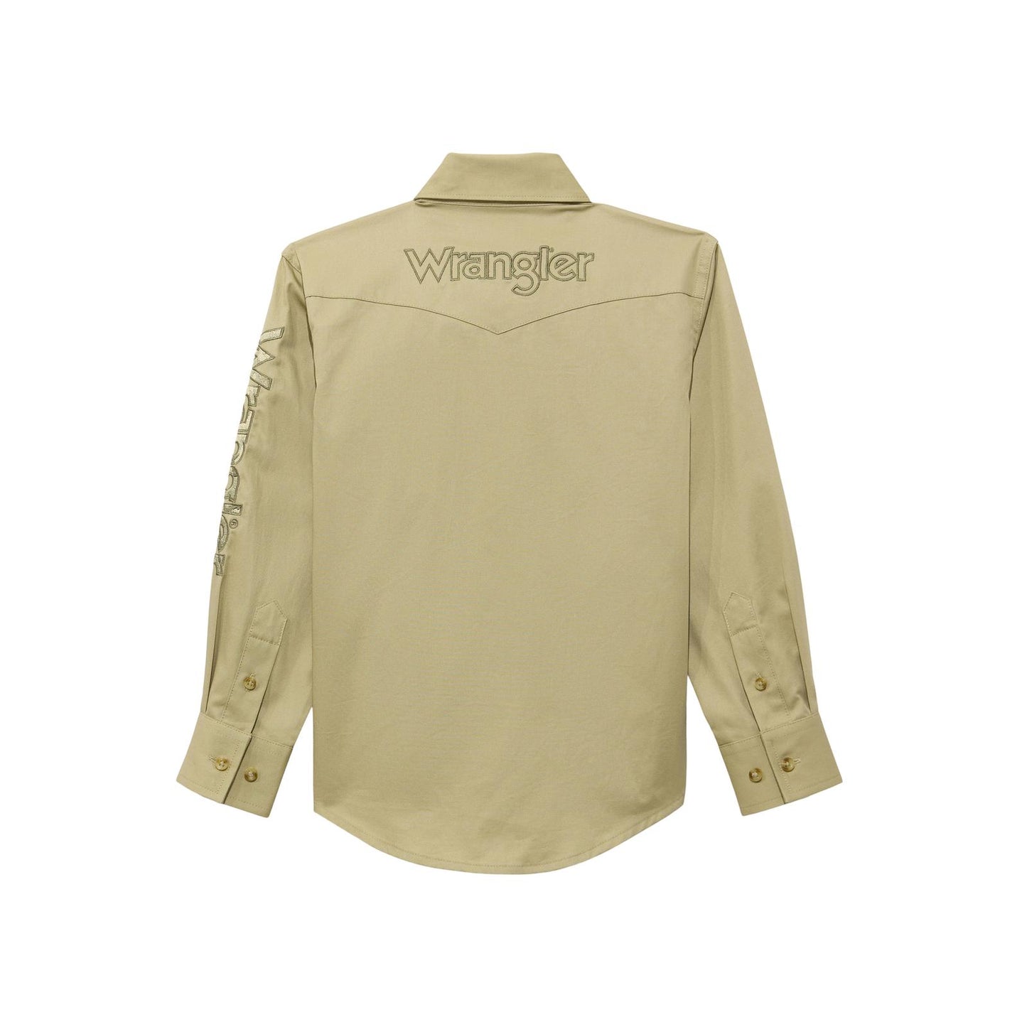 Boys Logo Long Sleeve Shirt - Brown 112374833 Shirt Wrangler