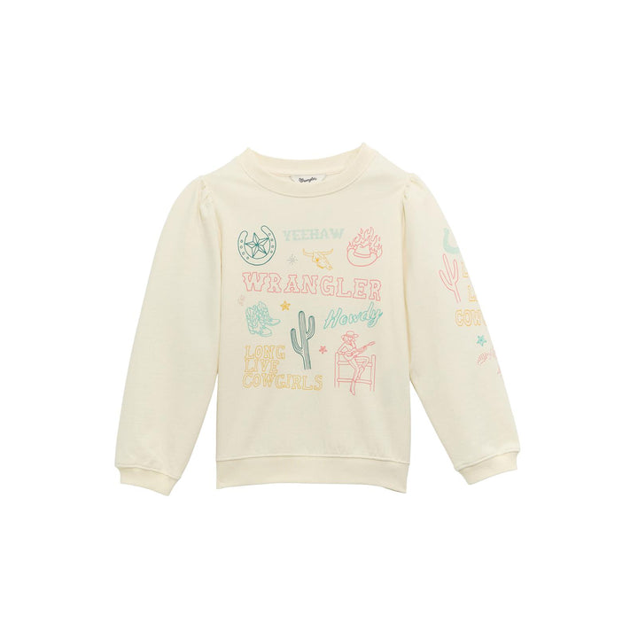 Girls Sweatshirt - White 112375248 Sweatshirt girls Wrangler Wrangler