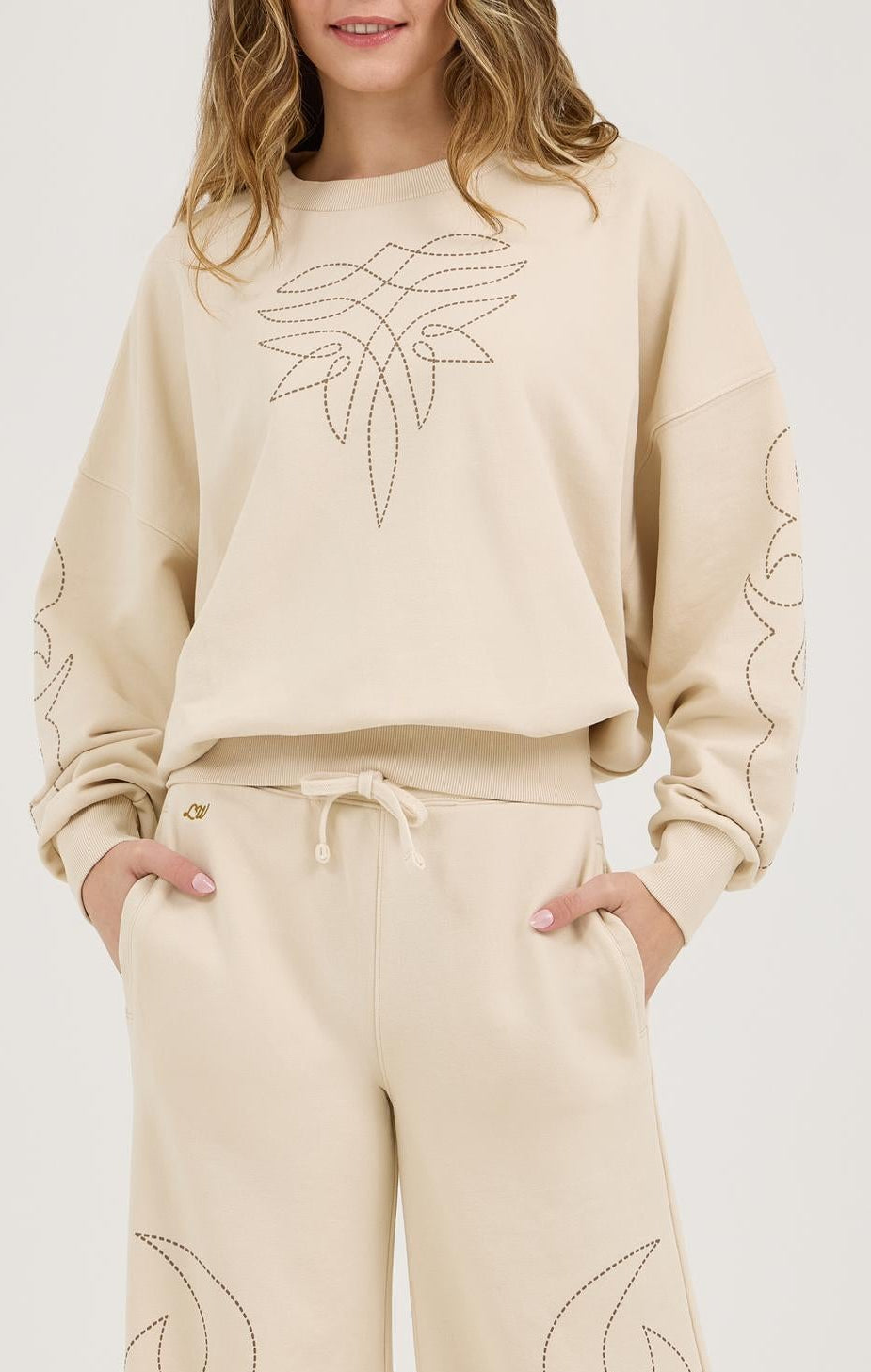 Wrangler® X Lainey Wilson Cowboy Sweatshirt - Cream - 112375627 Sweatshirt Wrangler