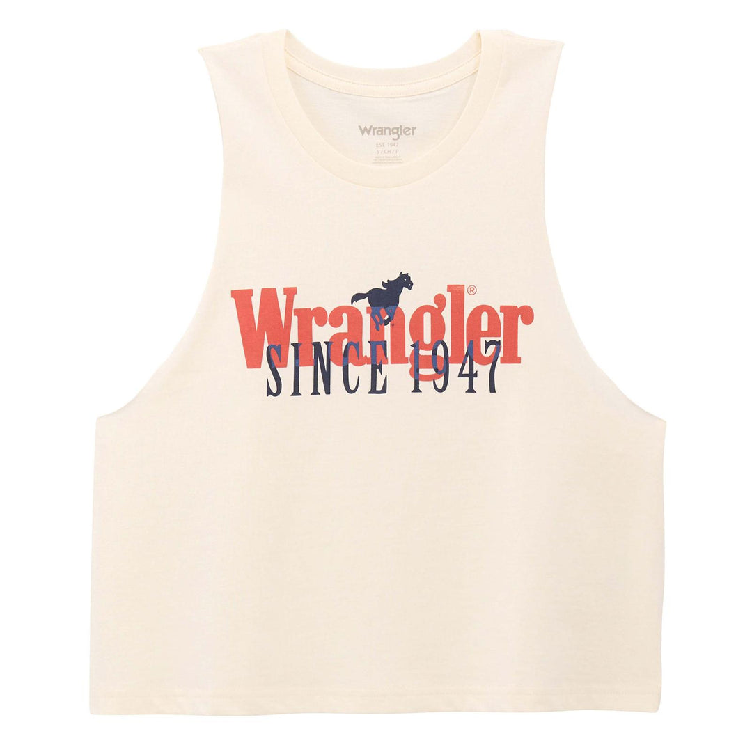 Wrangler® Graphic Festival Crop Tank Egret | 112375847 Tank Top Cropped Tank Top Women's Wrangler Wrangler