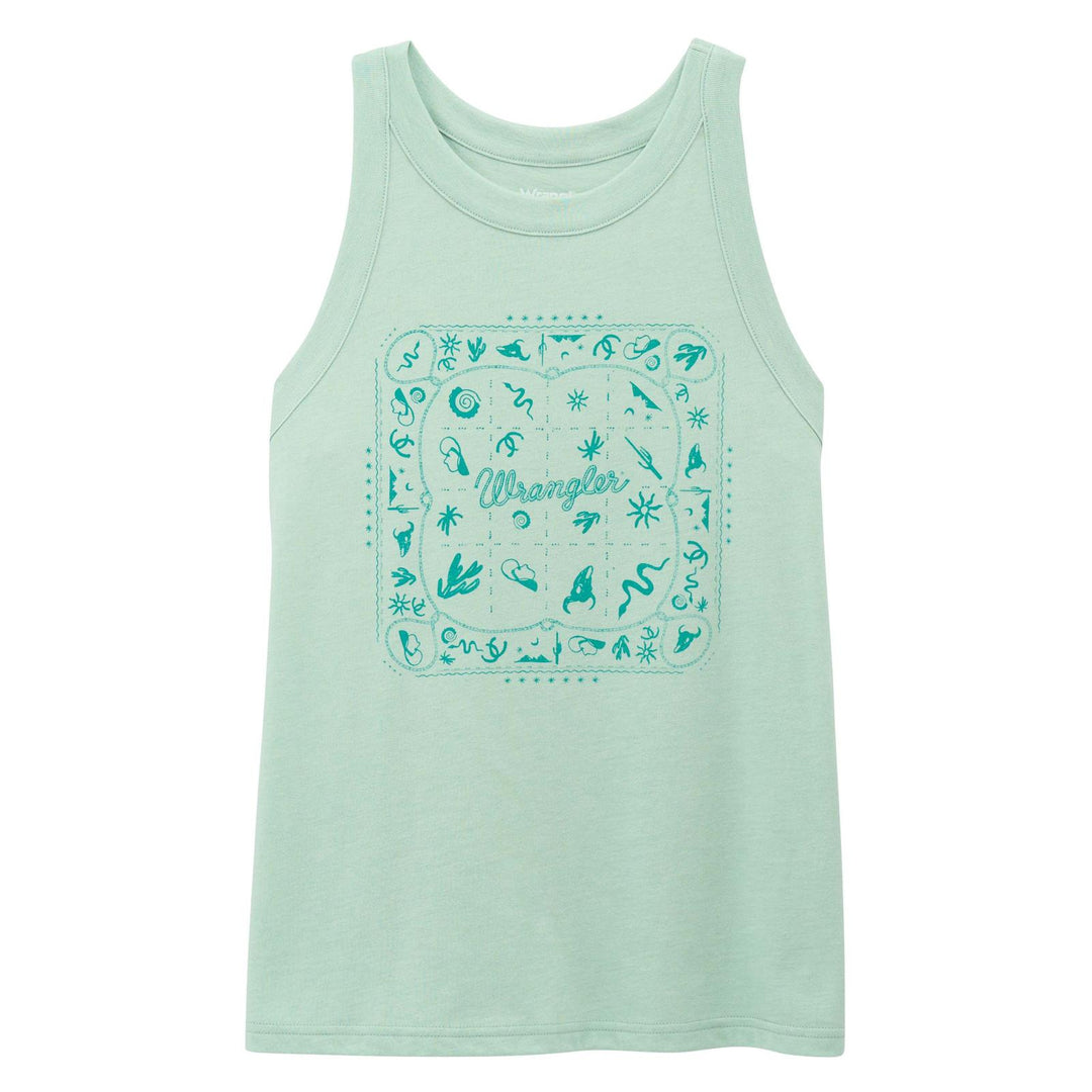 Wrangler® Graphic Goddess Tank Lichen Heather | 112375859 Tank Top Graphic T Shirt Shirt Tank Top Women's Wrangler Wrangler