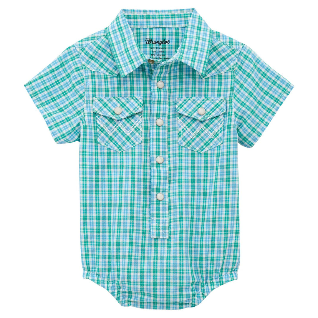 Wrangler® Baby Boy Long Sleeve Bodysuit Green | 112378885 Onesie boys Onesie Short Sleeve Snap Shirt Wrangler Wrangler