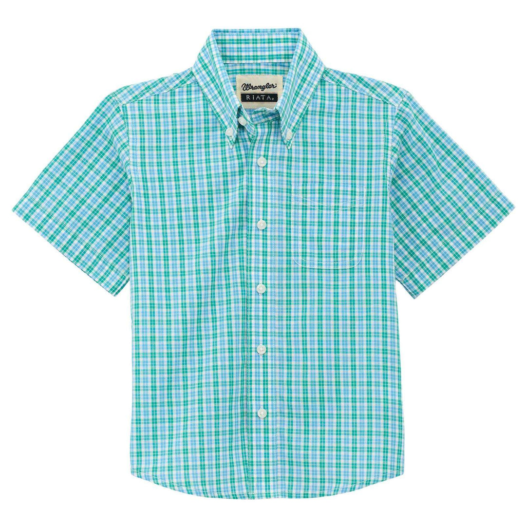 Wrangler Boys Riata® Short Sleeve Shirt | 112379215 Shirt boys Button Down Shirt Short Sleeve Wrangler Wrangler