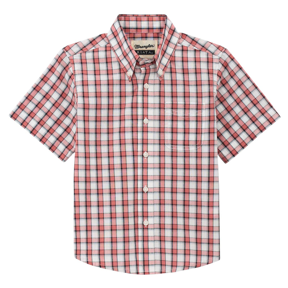 Wrangler Boys Riata® Short Sleeve Shirt | 112379215 Shirt boys Button Down Shirt Short Sleeve Wrangler Wrangler