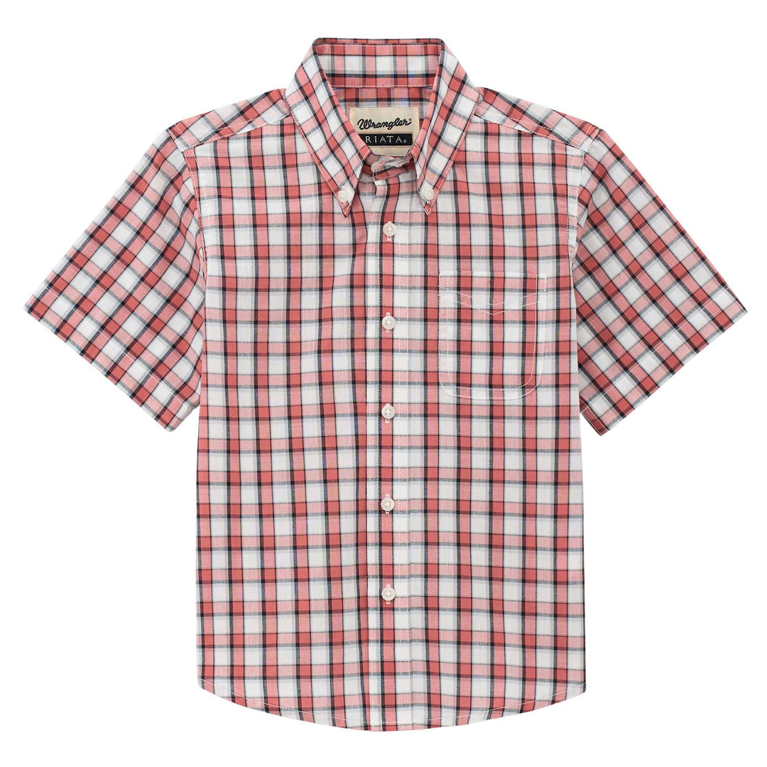 Wrangler Boys Riata® Short Sleeve Shirt | 112379215 Shirt boys Button Down Shirt Short Sleeve Wrangler Wrangler