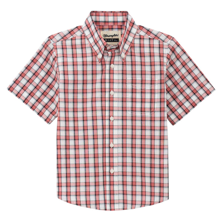 Wrangler Boys Riata® Short Sleeve Shirt | 112379215 Shirt boys Button Down Shirt Short Sleeve Wrangler Wrangler
