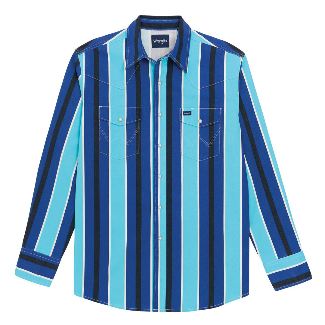 Wrangler® Vintage Inspired Long Sleeve Shirt Multi Stripe | 112379229 Shirt Long Sleeve Men's Snap Shirt Wrangler Wrangler