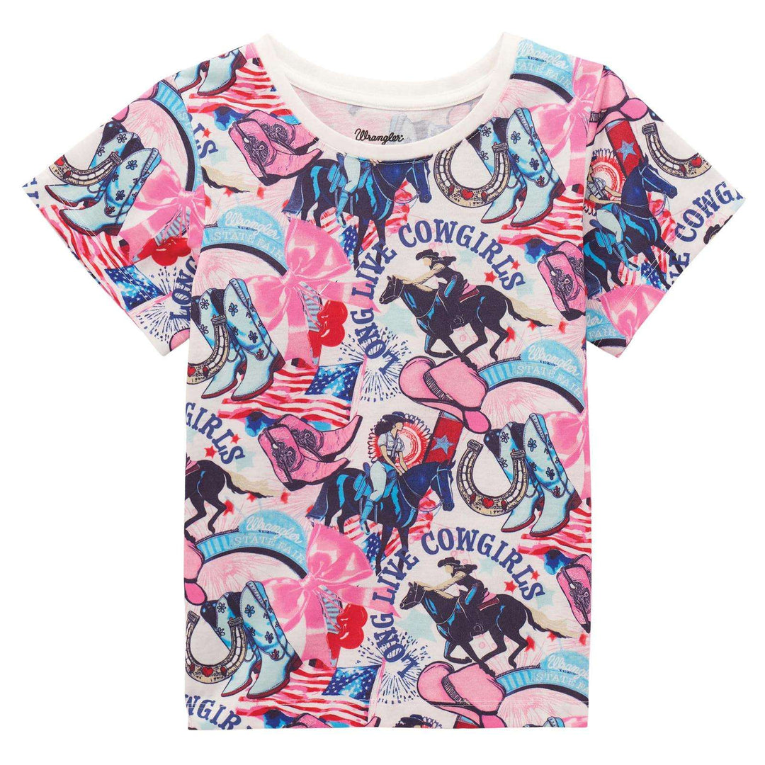 Wrangler Girls Short Sleeve T-Shirt - White - 112379396 T Shirt girls Graphic T Shirt Short Sleeve Wrangler Wrangler