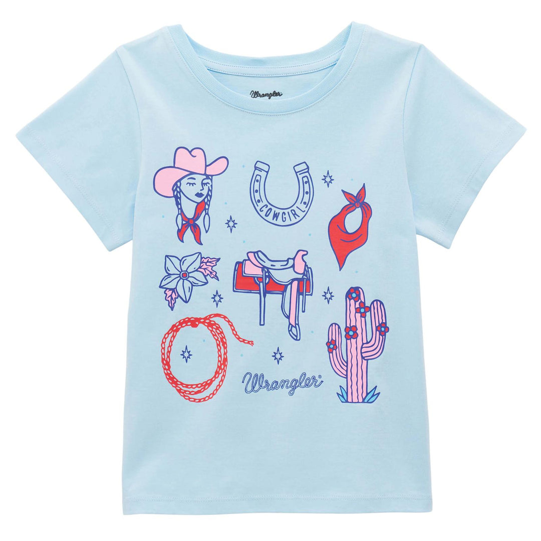 Wrangler Girls Short Sleeve T-Shirt - Blue - 112379397 T Shirt girls Graphic T Shirt Short Sleeve Wrangler Wrangler