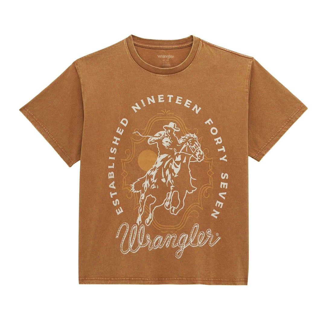 Wrangler Retro® Graphic Short Sleeve T-Shirt - Girlfriend Fit - Argan Oil - 112379649 T Shirt Graphic T Shirt Short Sleeve T Shirt Women's Wrangler Wrangler