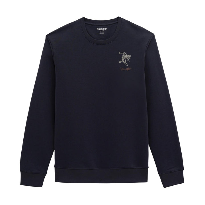 Wrangler® Crew Fleece Pullover - Regular Fit - Ombre Blue - 112380291 Sweatshirt Long Sleeve Men's Sweat Shirt Wrangler Wrangler