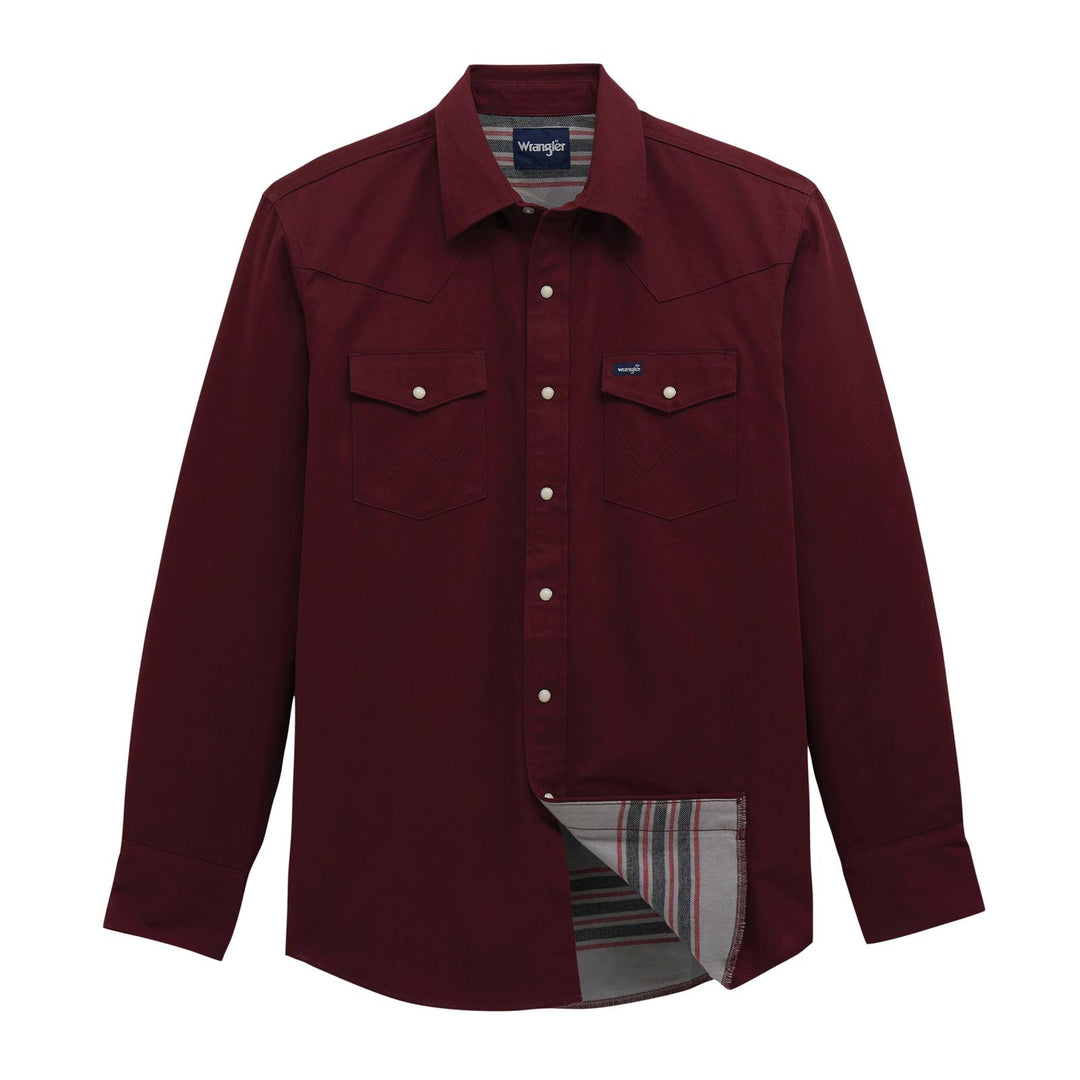 Wrangler® Flannel Lined Workshirt - Classic Fit - Red/Grey - 112381691