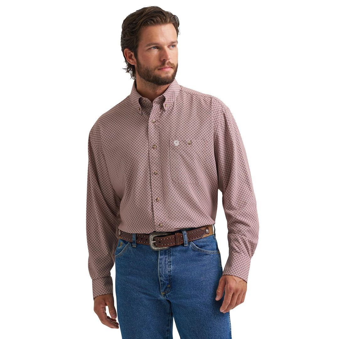 Wrangler® George Strait Collection Performance One Pocket Long Sleeve Shirt - Relaxed Fit - Rust - 112381955
