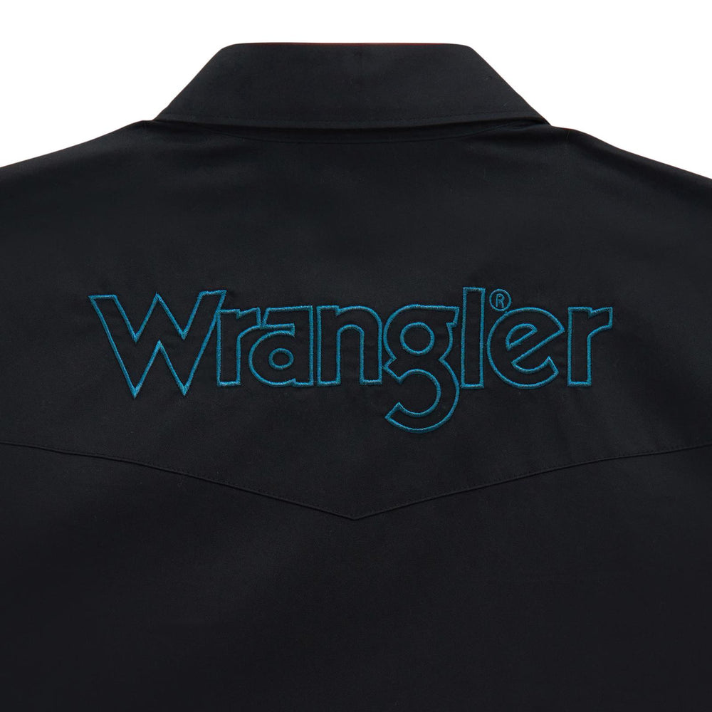 Wrangler® Long Sleeve Logo Shirt - Snaps - Black - 112381987 Shirt Long Sleeve Men's Snap Shirt Wrangler Wrangler