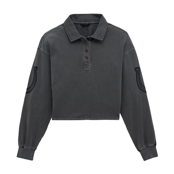 Wrangler Retro® Vintage Polo Shirt - Black - 112382792 Sweatshirt Long Sleeve Sweat Shirt Women’s Clothing Wrangler Wrangler