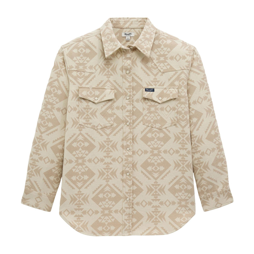 Wrangler Retro® Americana Boyfriend Snap Shirt - Cream - 112383027