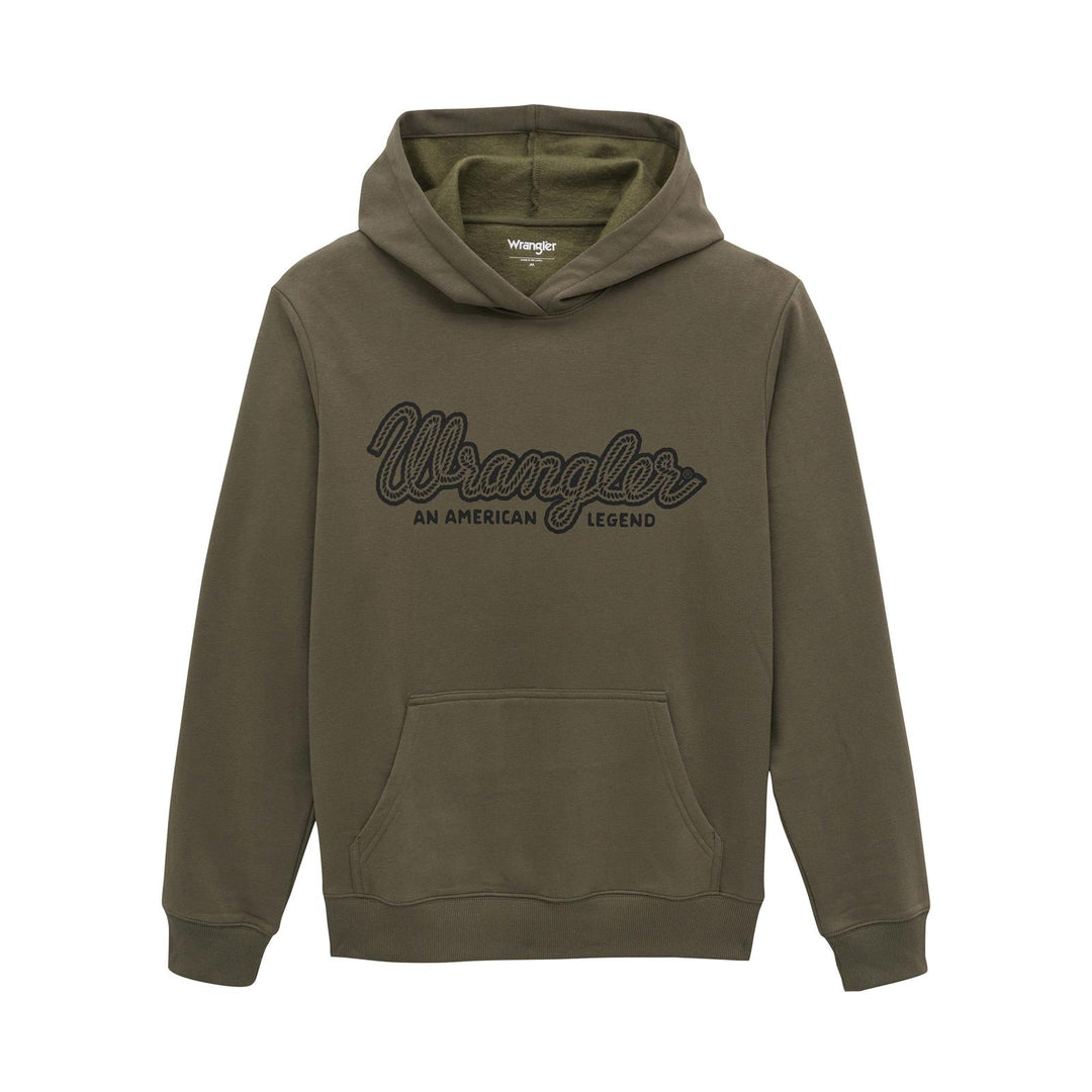 Wrangler® Western Hoodie - Regular Fit - Dusty Olive - 112383996