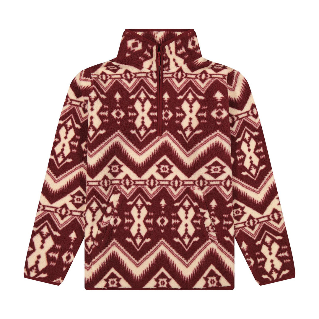 Wrangler Retro® Vintage Sherpa 1/4 Zip Pullover - Burgundy - 112385382