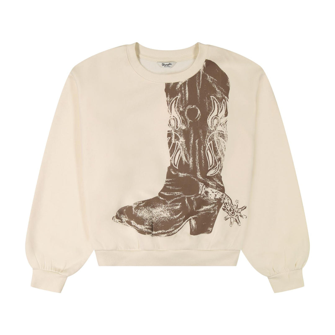 Wrangler Retro® Vintage Oversized Cropped Sweatshirt - Cream - 112385399