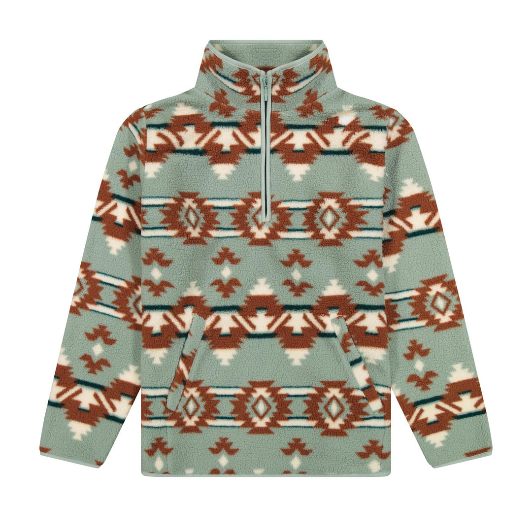 Wrangler Retro® Punchy Sherpa 1/4 Zip Pullover - Blue - 112385461