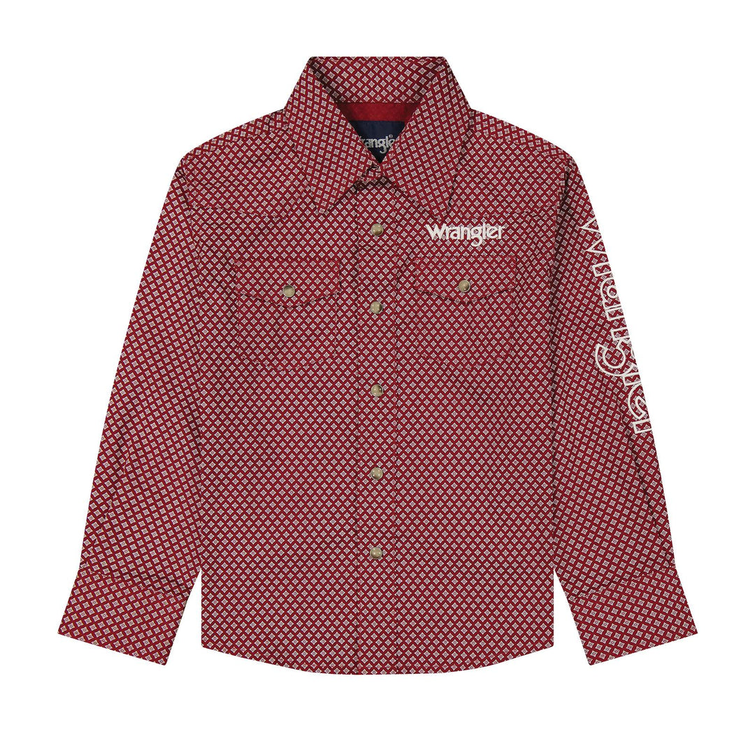 Boys Logo Long Sleeve Shirt - Red - 112385908