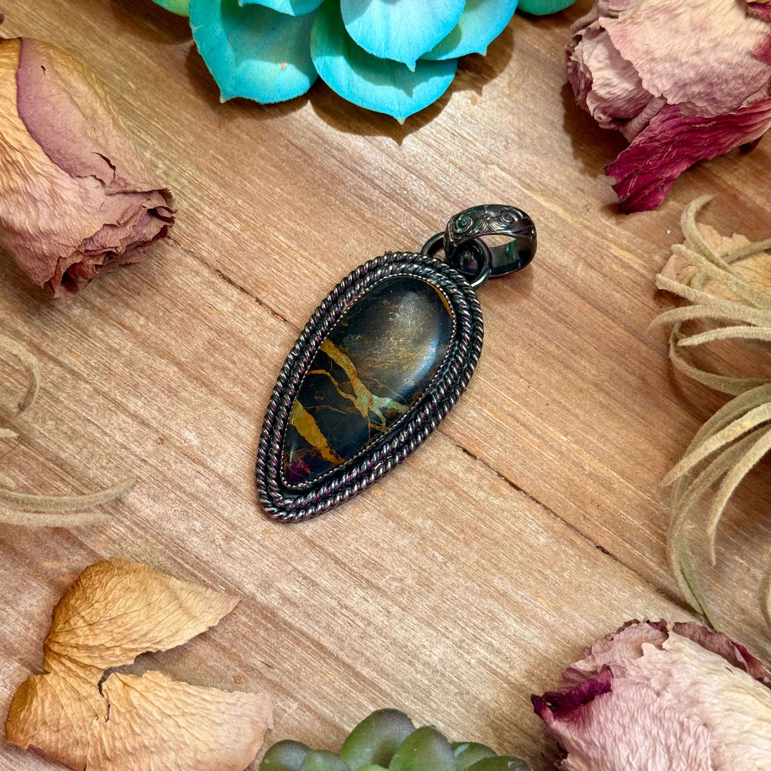 MJ Black Jack Turquoise Pendant Pendant Shopify Collective The Bijoux FAB Jewelry The Bijoux FAB Jewelry