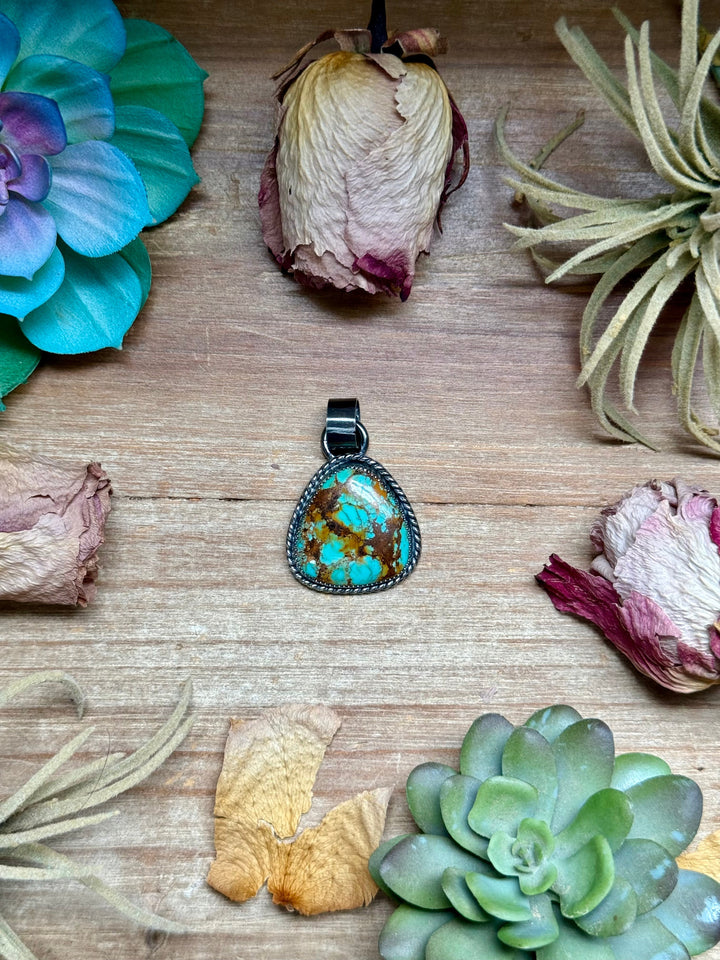 MJ Turquoise Sterling Silver Pendant – Rounded Triangle Ring Shopify Collective The Bijoux FAB Jewelry The Bijoux FAB Jewelry