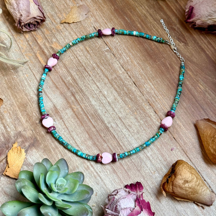 Color Pop Summer Necklace – Turquoise, Purple Spiny & Pink Conch 16" Necklaces Shopify Collective The Bijoux FAB Jewelry The Bijoux FAB Jewelry