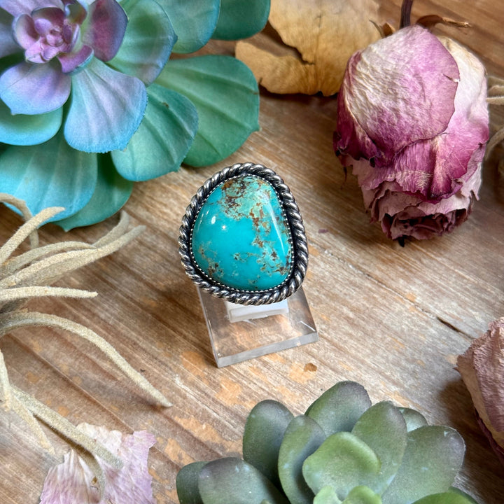 Mj Ring - Turquoise Free Form Adjustable Ring Ring Shopify Collective The Bijoux FAB Jewelry The Bijoux FAB Jewelry