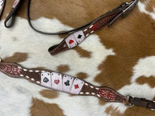 Load image into Gallery viewer, 14736 Rider&#39;s Luck Tooled Leather Browband Headstall and Breast Collar Set
