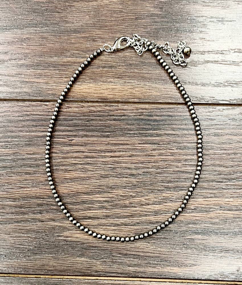 737963, 15" Handmade 4mm Polish Navajo Bead Necklace NECKLACE ISAC Trading Inc