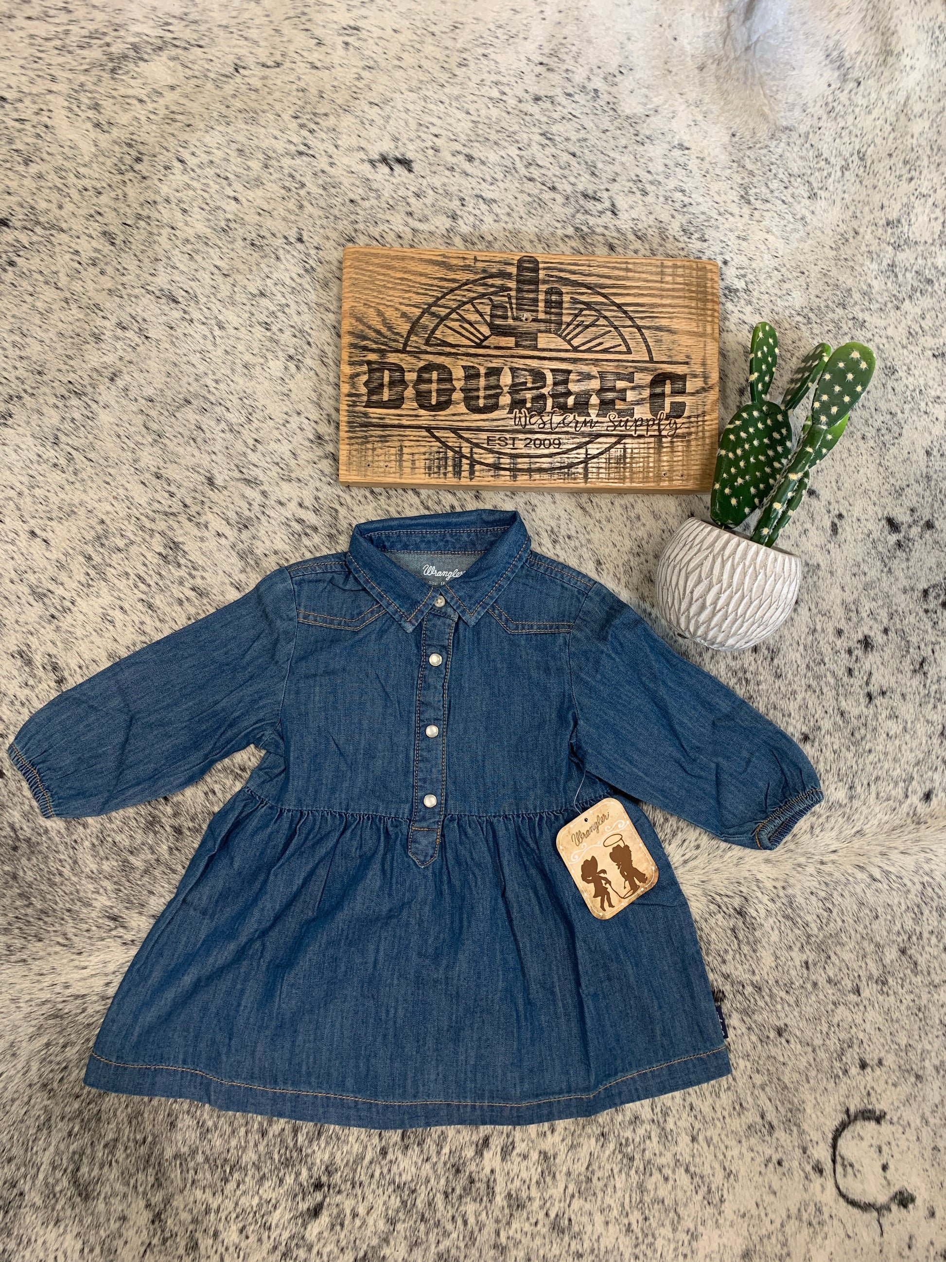 Wrangler Baby Girls Denim Dress Infant Girls Dress Infant girls clothes Wrangler Wrangler