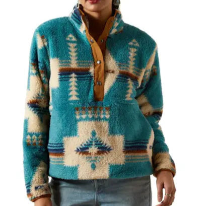 Women's Berber Snap Front Sweatshirt 