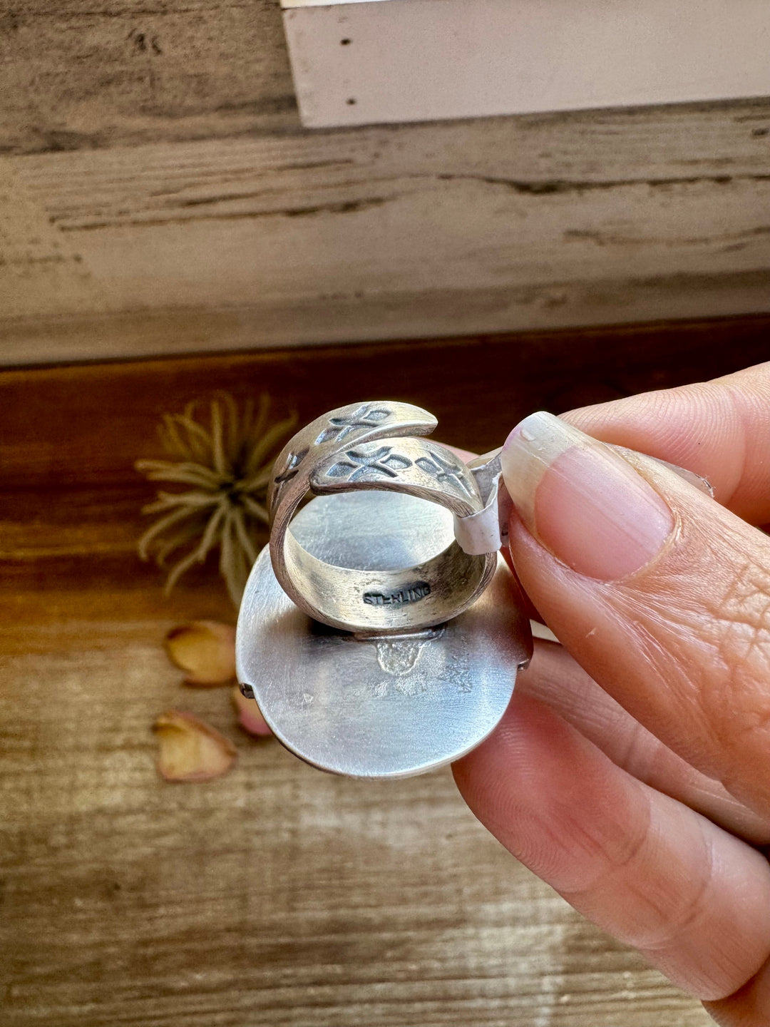 Adjustable Green Turquoise Ring – Sterling Silver – One of a Kind – Made in USA ring Shopify Collective The Bijoux FAB Jewelry The Bijoux FAB Jewelry